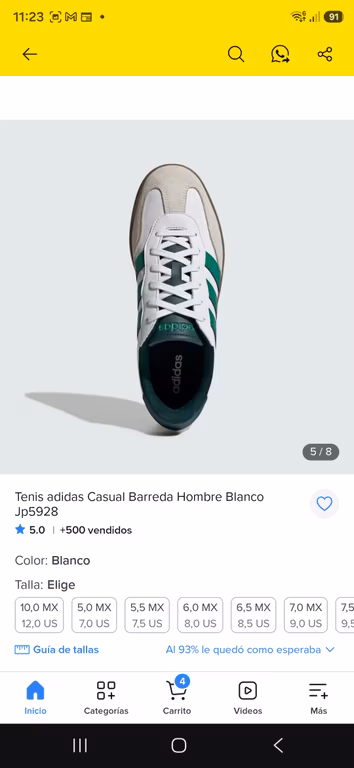 56% de descueto Mercado libre, tienda oficial adidas, Tenis Casual Barreda Hombre Blanco