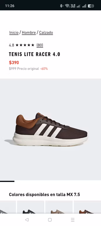 Adidas: Tenías Adidas Lite Racer 4.0