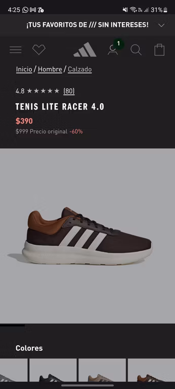 Adidas: Tenis Lite Racer 4.0