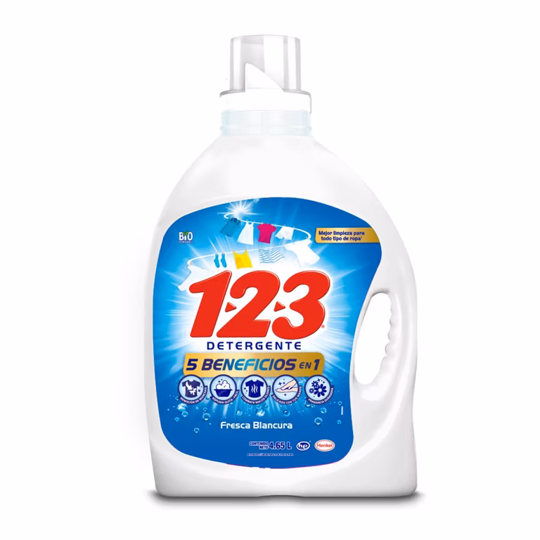 Amazon: 1-2-3 MAXI PODER regular, detergente líquido 4.65 L | Planea y Ahorra