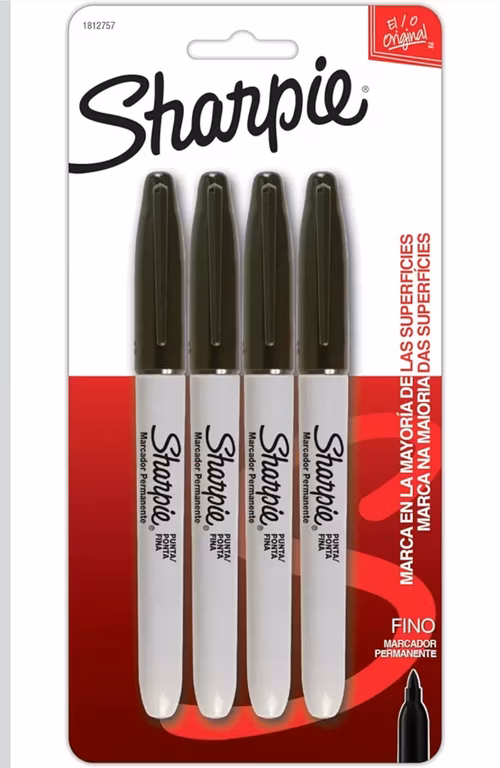 Amazon: $11 pieza ||| 4x3 |||$46 paquete de 4 piezas || Sharpie Marcadores Permanentes Punta Fina Negro 4 Piezas
