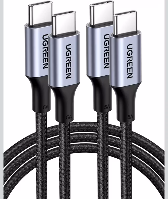 Amazon: $115 cada uno /// 2 CABLES UGREEN 100W Cable USB Tipo C a C 20V 5A, 2M