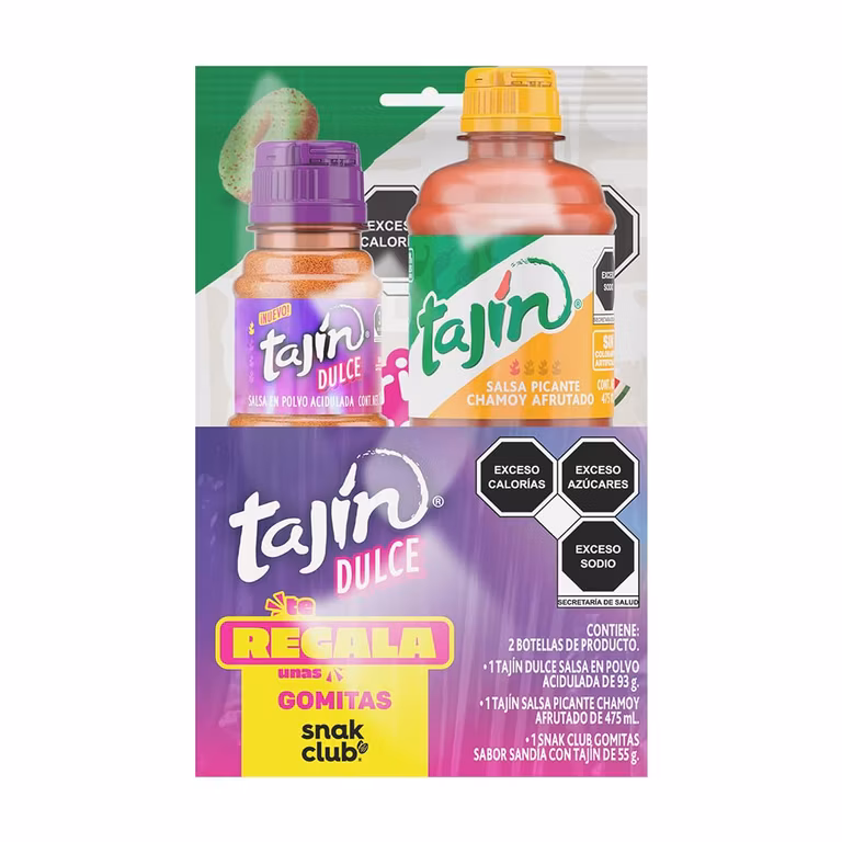 AMAZON: 2Pack Tajin Dulce 93 g + Salsa Chamoy 475 ml + Gomitas Snak Club 55 g
