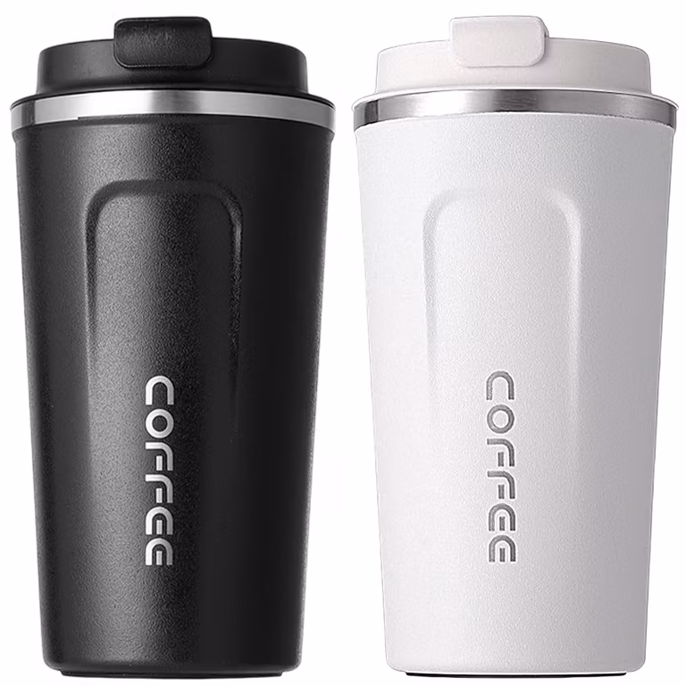 Amazon: 2Pcs Termo Taza para Cafe de 510ml/18oz de Acero Inoxidable 304 con Tapa, Vaso Térmico