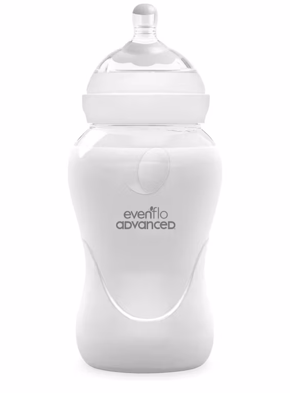 Amazon: 2x1 Evenflo Advanced Biberón Advanced Anticólicos Avanzado, Cuello Ancho, Transparente, 270ml, Silicón,,Doble Válvula, Flujo Med