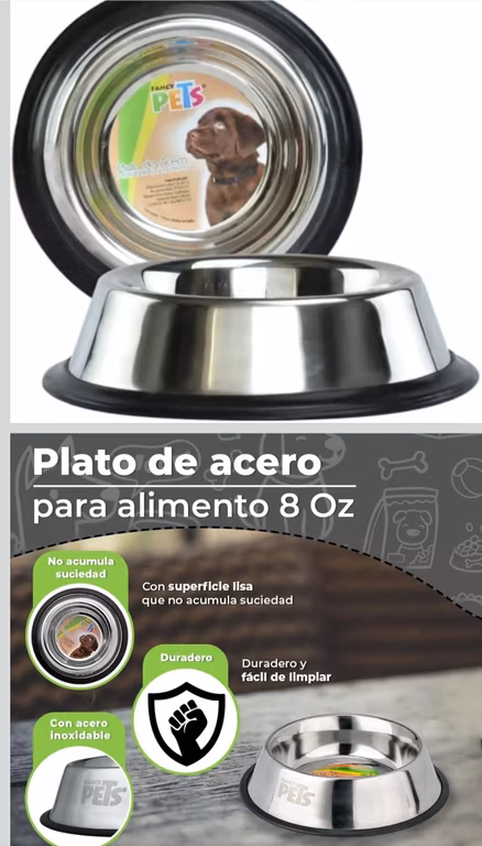Amazon: 3x2 Plato de Acero Inoxidable para Perro con 8 Onzas o 227 Gramos | ($27 c/u comprando 3)