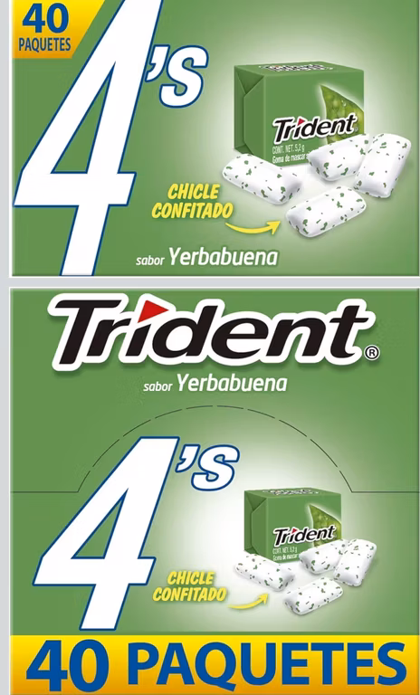 Amazon: $77 con 40 paquetitos ||| Trident, 4'S Yerba |||