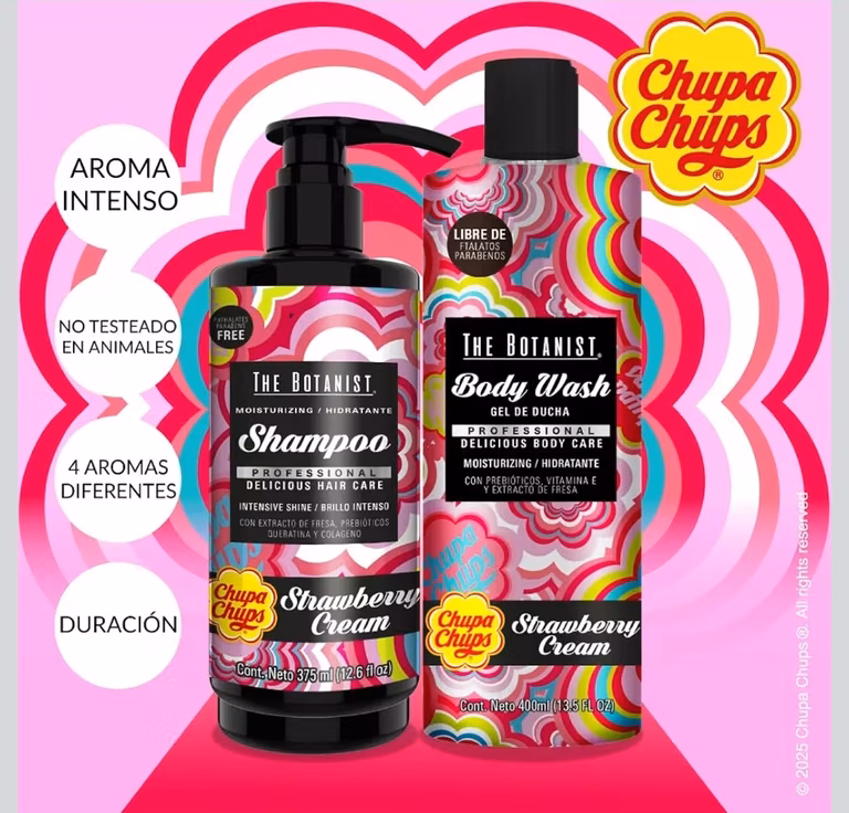 Amazon: $78 de $150 ||| CHUPA CHUPS 2Pack Shampoo Strawberry 375 ml + Body Wash Strawberry 400 ml, Total 775 ml