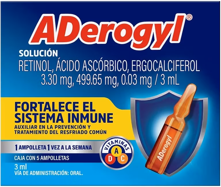Amazon: Aderogyl en Ampolletas, con Vitaminas A, C y D | con Planea y ahorra