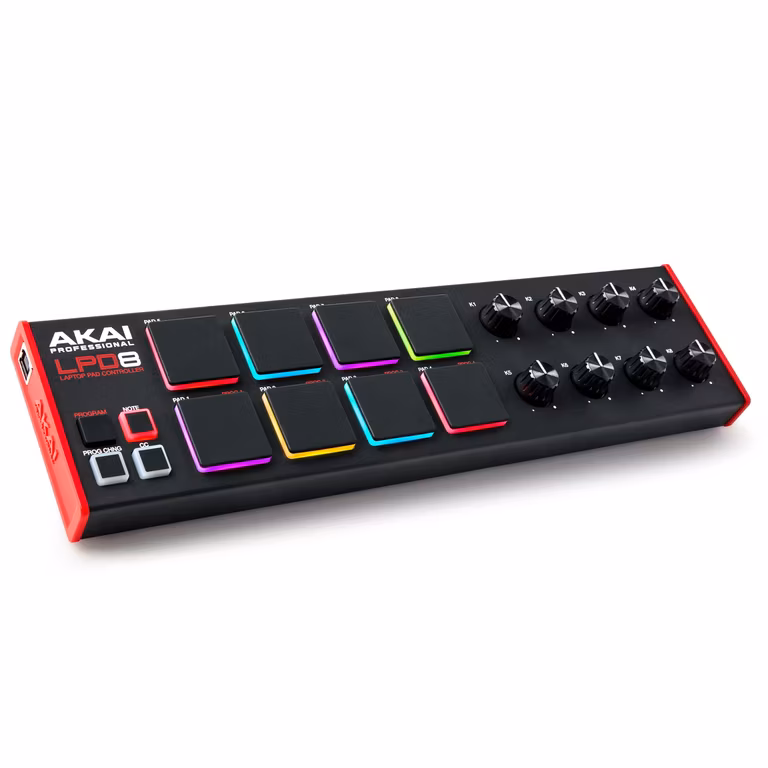 Amazon: Akai Professional LPD8 Controlador MIDI Pad USB | 8 Pads MPC RGB, 8 Perillas Asignables, Compatibilidad Universal DAW