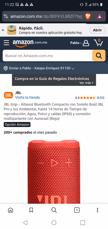 Amazon: Altavoz Bluetooth Compacto con Sonido Bold JBL