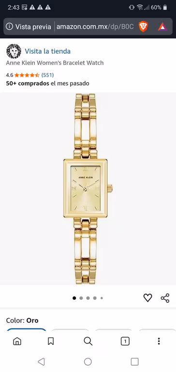 Amazon: Anieklien reloj de pulsera para mujer oro