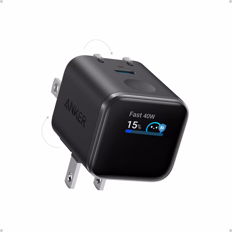 Amazon: Anker 45W Cargador Pantalla Smart, Cargador Tipo C GAN de Carga Rápida, Enchufe Plegable de 180°, Reconocimiento Inteligente