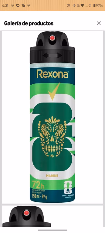 Amazon: Antitranspirante en Aerosol REXONA MEN Marine 3x2, comprando 10 unidades queda en 25 pesillos, 150 ml