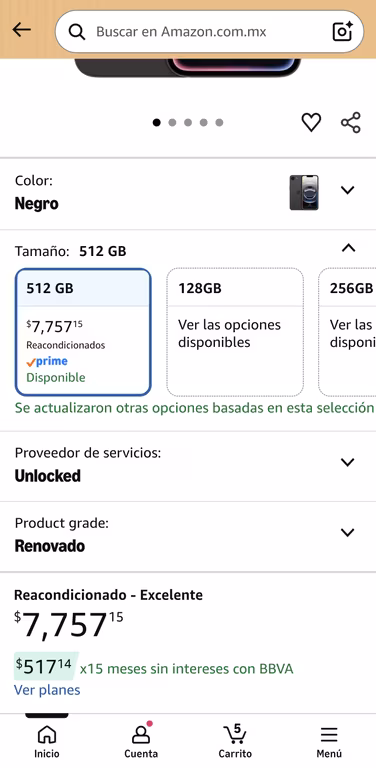 Amazon: Apple iPhone 16e 128GBNegroDesbloqueado (Reacondicionado) Esim