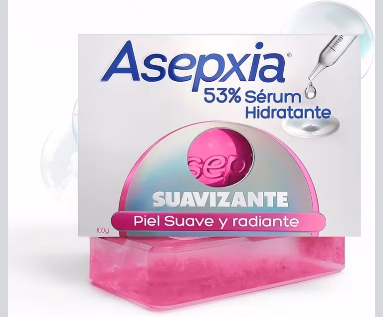 Amazon: Asepxia, Jabón en barra Suavizante jabón facial y corporal, 53% Serum Hidratante, 100g Opción Amazon ||| Trío en $45