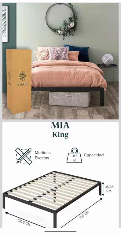 Amazon: Base cama king Zinus