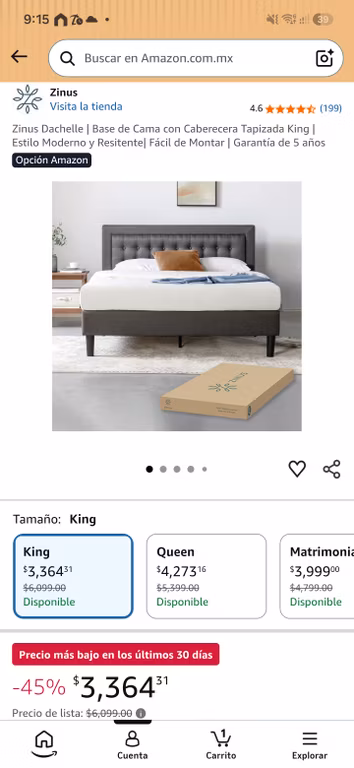 Amazon: Base de Cama Zinus