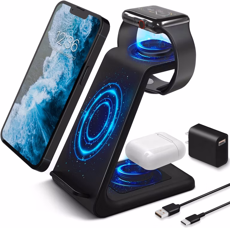 Amazon: Base de Carga de Telefono, smartwatch y audifonos