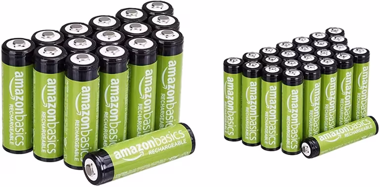 Amazon Basics - Paquete de Pilas Recargables AA de 2000 mAh, 16 Pilas, precargadas + Pilas Recargables AAA 800 mAh, precargadas, Pack de 24