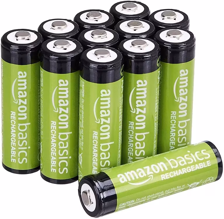 Amazon Basics - Paquete de 12 pilas recargables de alto rendimiento AA NiMH, 2000 mAh, recargables hasta 1000 veces, precargadas