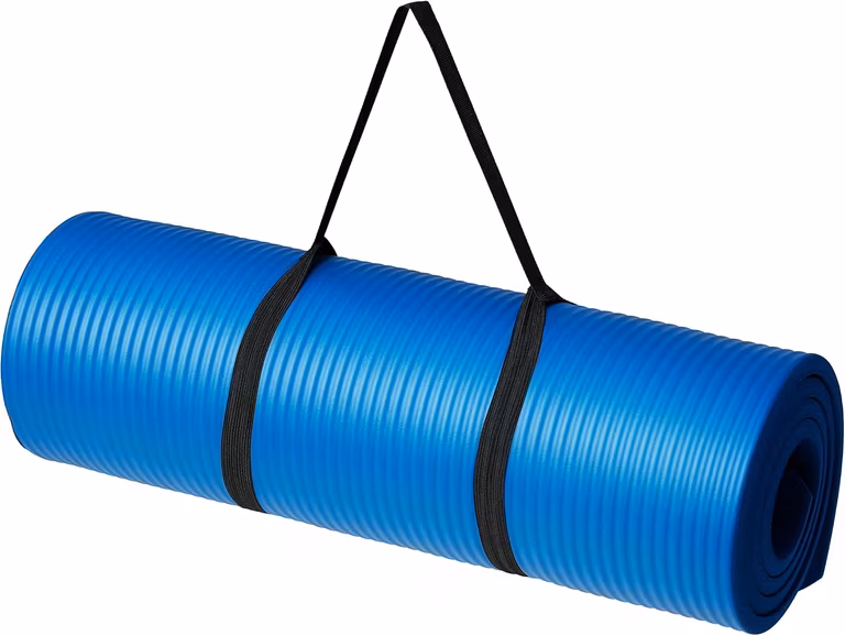 Amazon Basics - Tapete extra grueso para ejercicio y yoga con correa de transporte