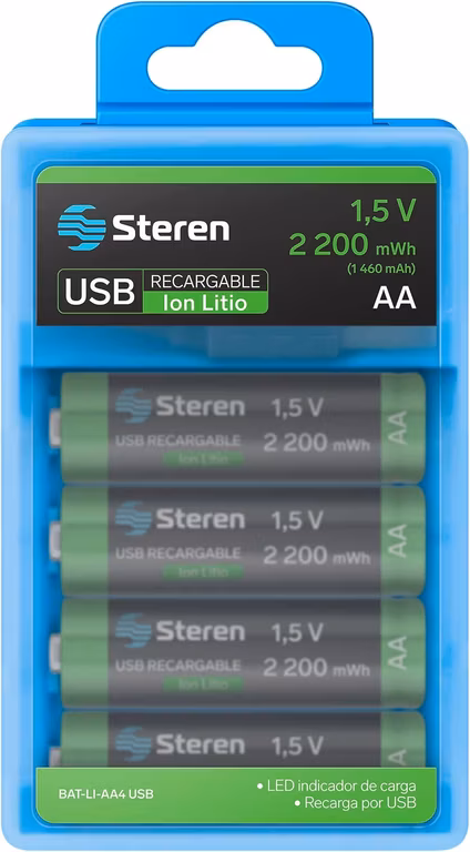 Amazon: baterías Recargables USB-C AA, Steren de 1460 mAh