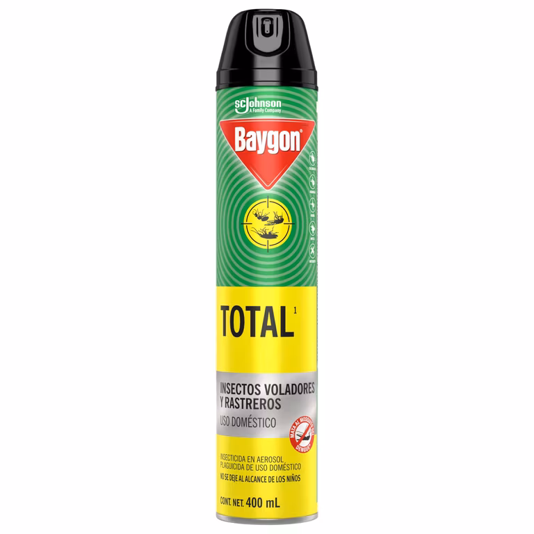 AMAZON: Baygon Total Insecticida, Mata Insectos Voladores y Rastreros, en Aerosol 400 ml (Planea y Ahorra)