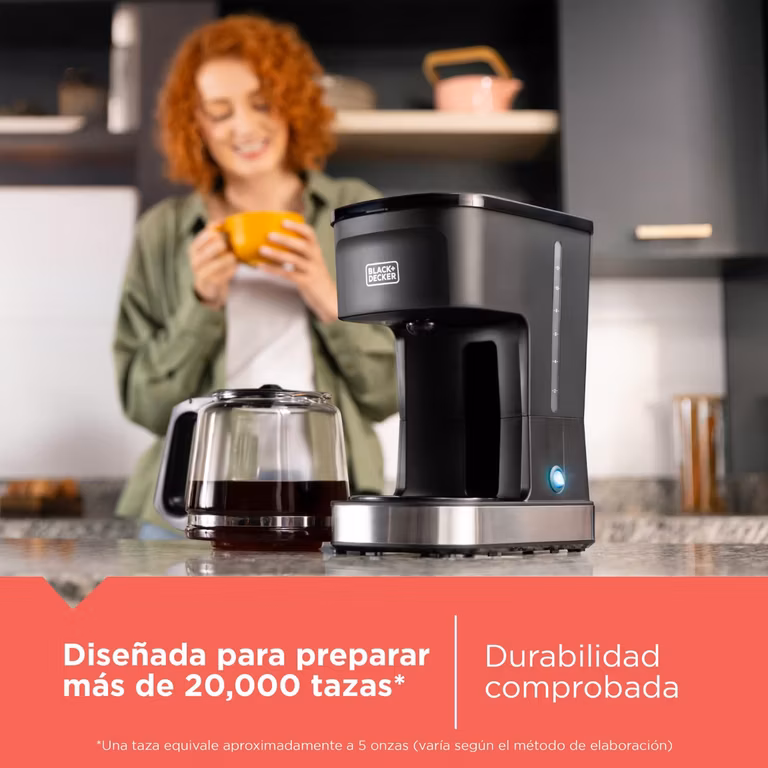Amazon: Black+Decker Cafetera Café Craft 12 Tazas y Tecnología Vortex CM0021-0SDLA | Filtro permanente y tecnología Sneak-A-Cup
