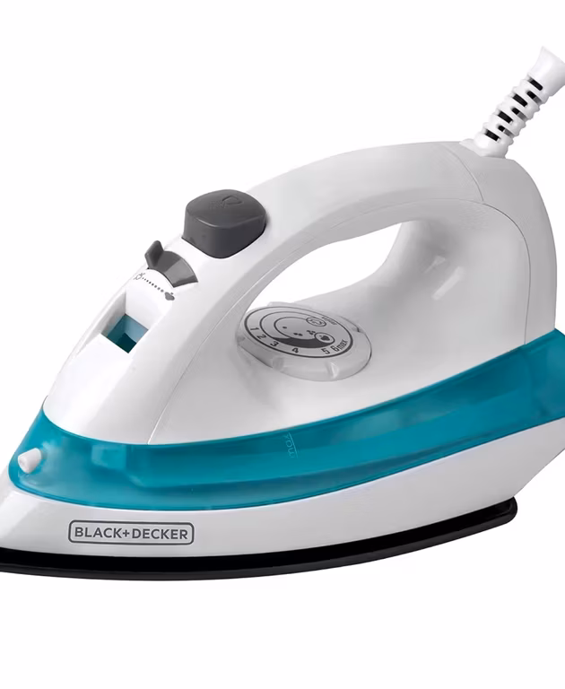 Amazon: Black+Decker Plancha de Vapor 1100W con Suela Antiadherente, IRBD100 | Golpe de vapor y rocío fino para arrugas díficiles
