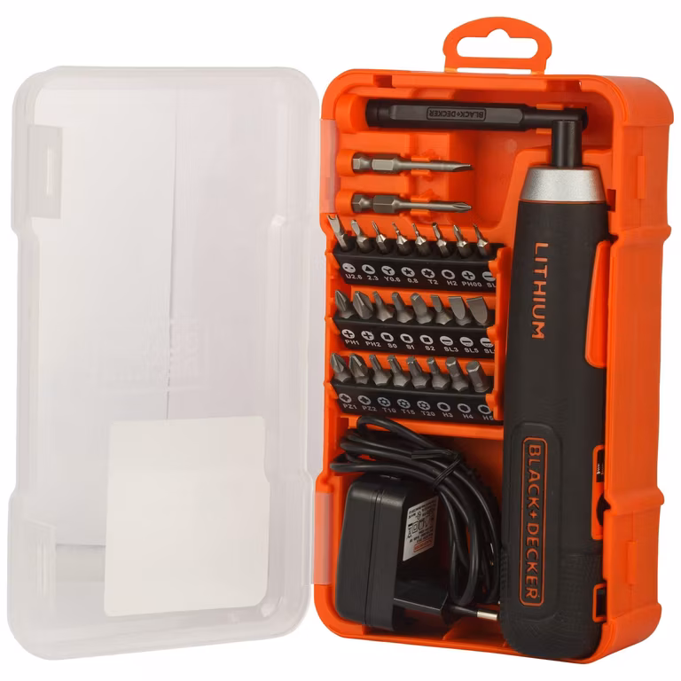 Amazon: BLACK+DECKER Set de Atornillador Inalámbrico 4V, Incluye 27 Accesorios, BD40K27 + Balón de regalo