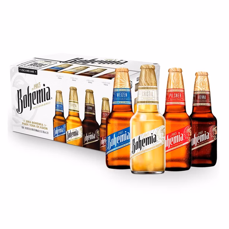 Amazon: Bohemia Variety Pack 24 Botellas 355ml Surtido de Cervezas. - Oferta Prime Day