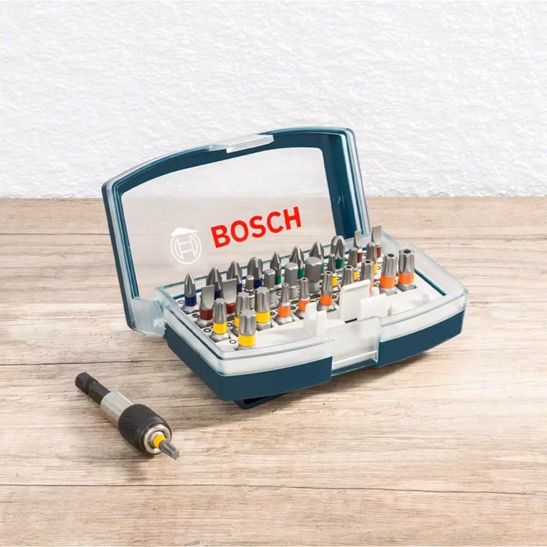 AMAZON - BOSCH Kit de Puntas 32 Piezas con Adaptador Hexagonal ¼″ – Juego Universal para Taladro/Atornillador