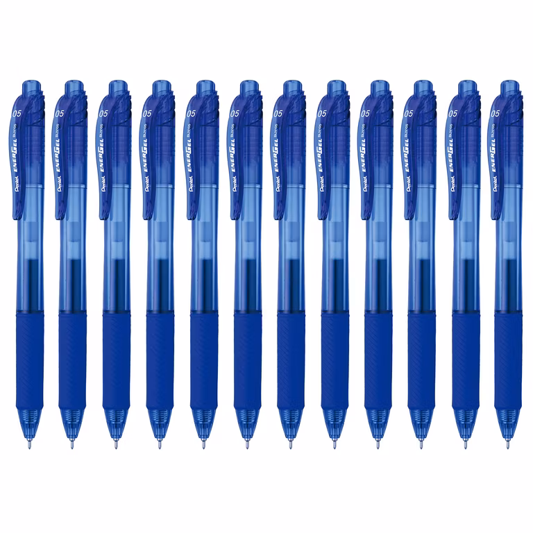 Amazon: Caja con 12 Bolígrafos de Gel Pentel EnerGel-X 0.5 mm (Tinta Azul)