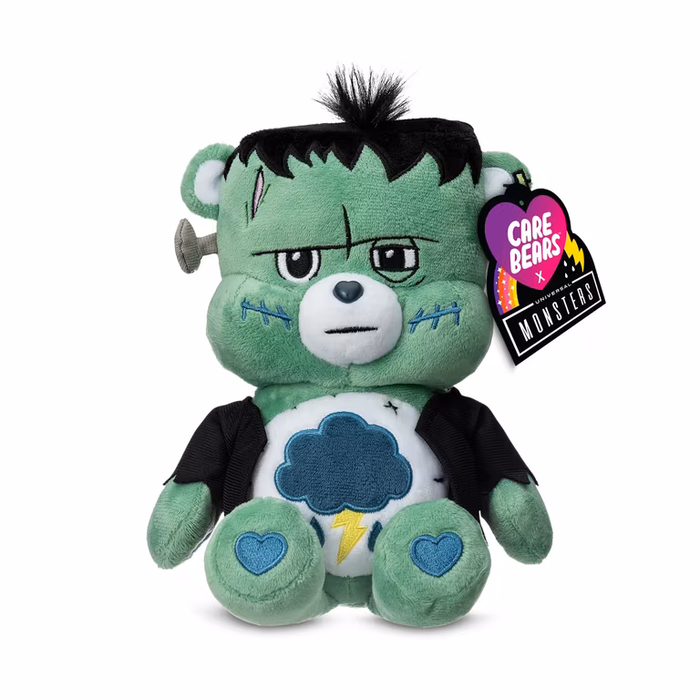 AMAZON: Care Bears Universal Monsters - Peluche de tamaño Divertido de 9 Pulgadas, Oso gruñón como Frankenstein