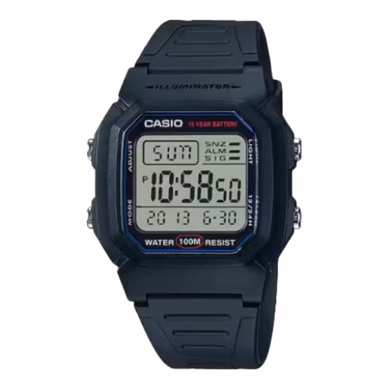 Amazon: Casio W800HG | 100 metros de resistencia al agua | Alarma multifunción | Cronómetro 100 SEC | Calendario automático | Luz LED