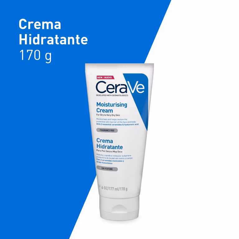 AMAZON: CeraVe Crema Hidratante, Contiene 3 Ceramidas Esenciales y Ácido Hialurónico, 170 g