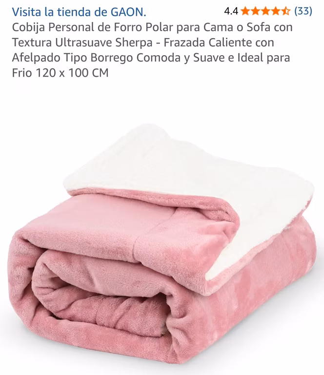 Amazon: Cobija Personal de Forro Polar para Cama o Sofa de $430 a $124