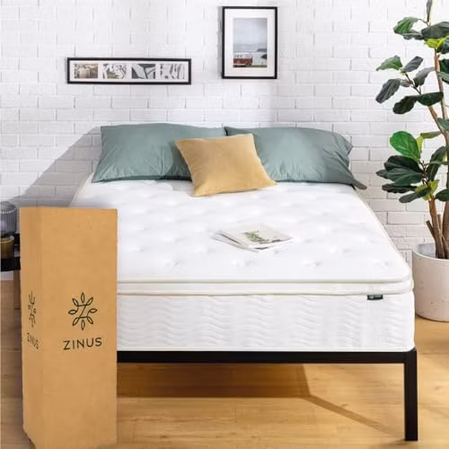 Amazon | Colchón hibrido Zinus con memory foam, resortes y pillow top