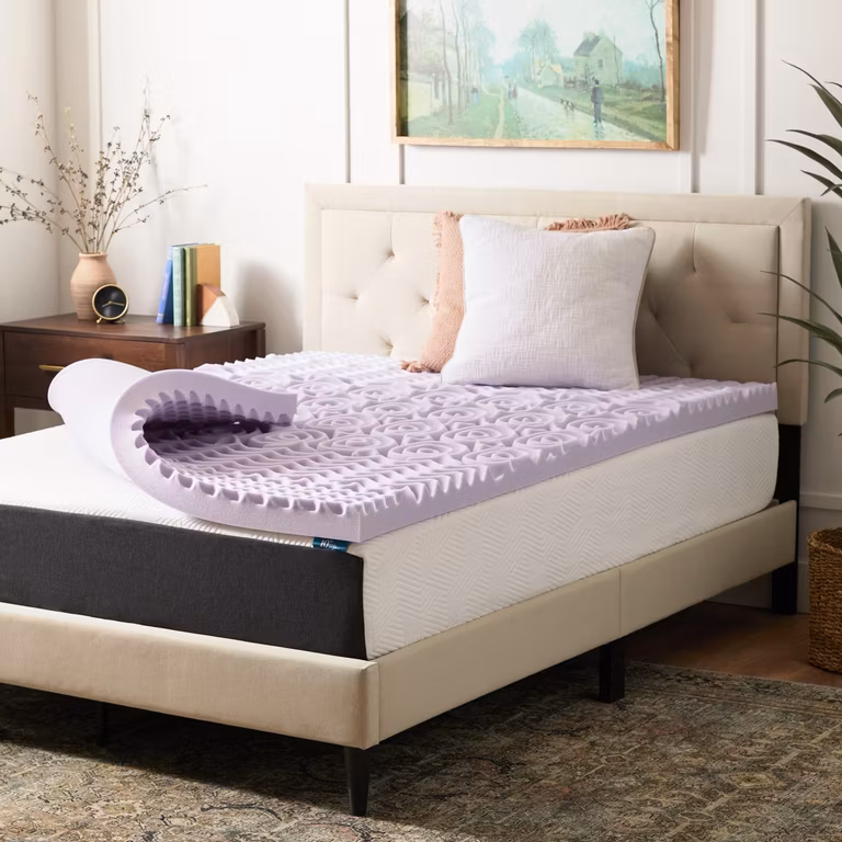 Amazon: Colchoneta de Memory Foam con Infusión de Lavanda Lucid (7.5 cm - Queen)