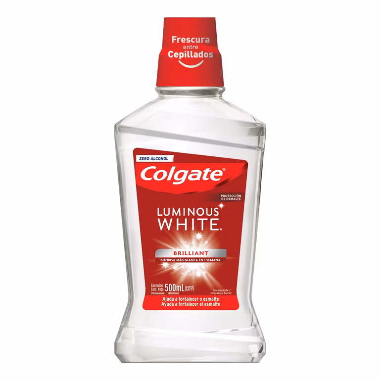 Amazon: Colgate Enjuague Bucal Luminous White Aliento Fresco y Duradero 500 ml