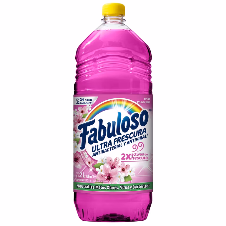 AMAZON: Comprando 2 piezas, Fabuloso Limpiador Líquido Multiusos Ultra Frescura Brisa Primaveral 2x2L (4L total) Cupón + Planea y Ahorra