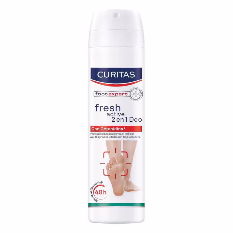 AMAZON: CURITAS Desodorante Antitranspirante para pies en Spray Fresh Active 2 en 1, 150 ml (Planea y Ahorra)