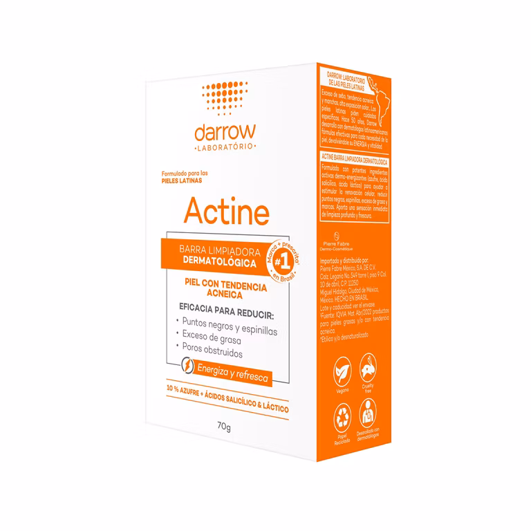 Amazon: DARROW, Actine Barra Limpiadora Dermatológica, Para Piel Grasa o con Tendencia Acnéica, 70 g