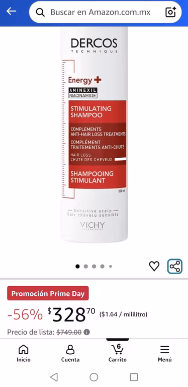 Amazon: dercos Vichy aminexil shampoo
