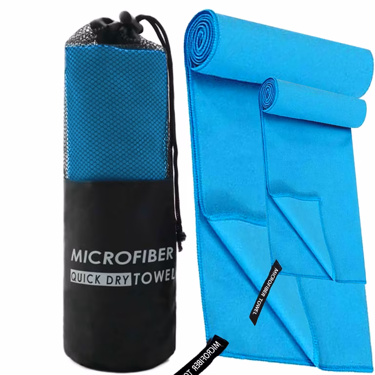 Amazon: DQST Toalla Microfibra Secado Rápido 2 Pack, Toalla de Viaje Ligera y Portatil, Toalla Deportiva (Azul Claro, 2PACK)
