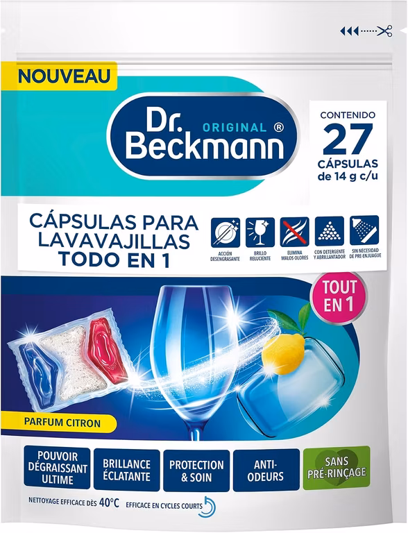 Amazon: Dr. Beckmnn, Limpiador de Lavavajillas en Capuslas, 27 caps