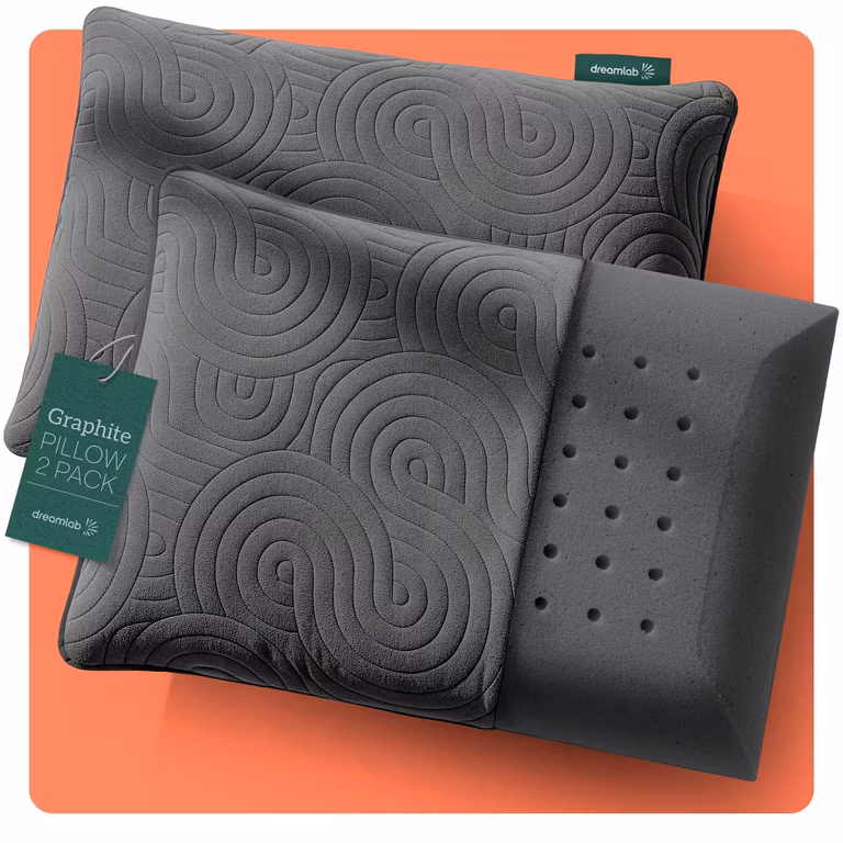 AMAZON: Dreamlab Almohada Graphite Pillow 2 Pack, Almohada de Memory Foam con Carbón, 2 Piezas Tamaño King Size