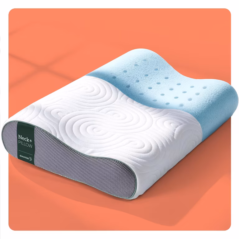 Amazon: Dreamlab Neck+ Pillow | Almohada Cervical de Memory Foam con Gel | Firmeza: Suave | Tamaño Estándar (54.5cm x 35.5cm)