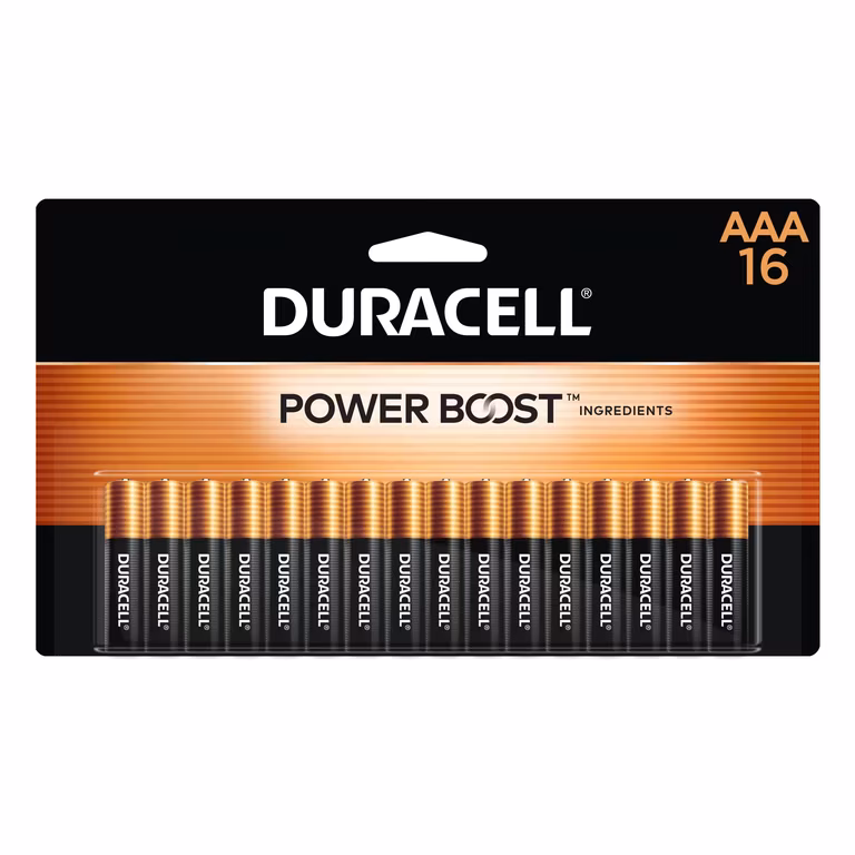 Amazon: Duracell AAA Alkaline Batteries, 16 pzas.